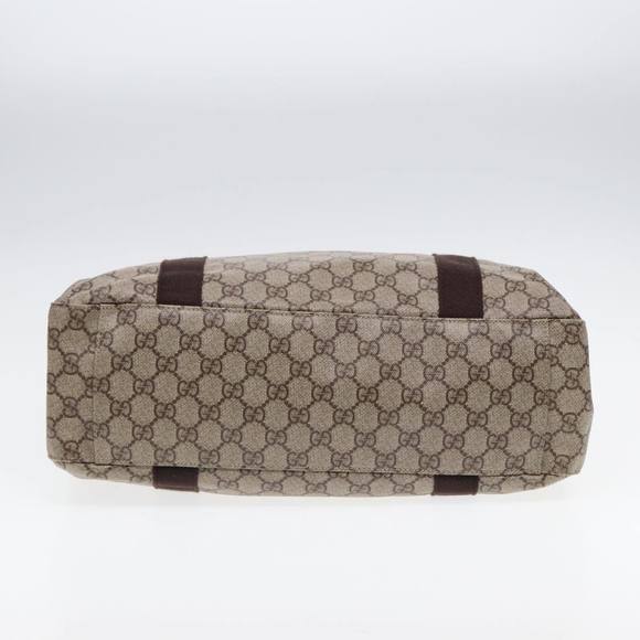 GUCCI GG Supreme Tote Bag PVC Leather Beige Brown Auth mr434 - Picture 5 of 16